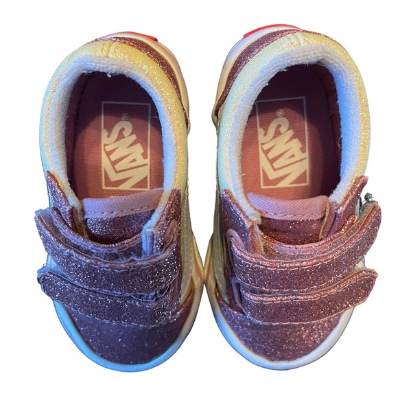 Vans Toddler 2-Tone Glitter Old Skool V Shoes - Picture 2 of 6